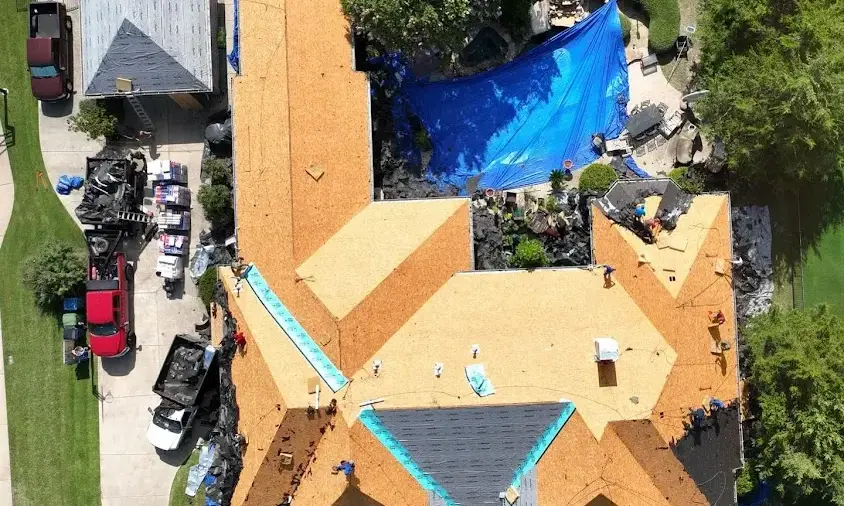 Professional Roof Repair being performed in Rockwall